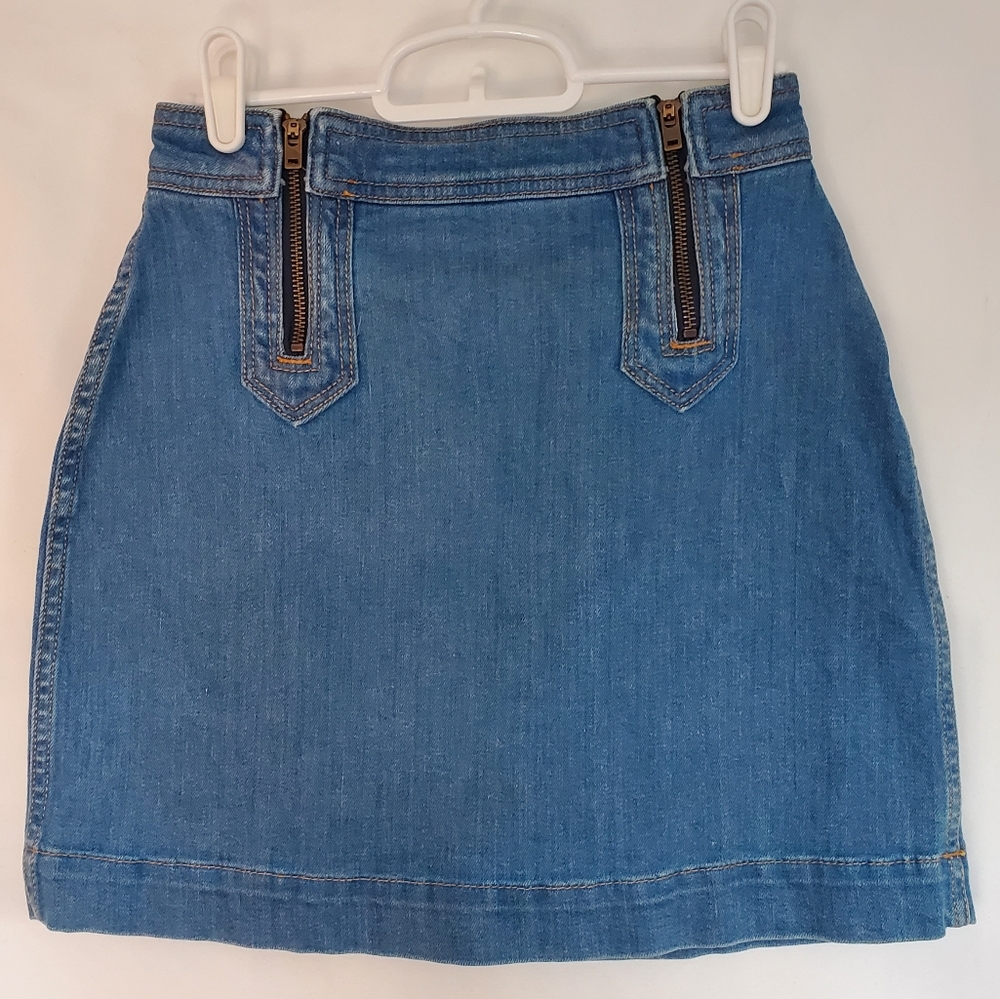 Anthropologie Pilcro and the Letterpress Blue Jean Double Zipper Short Size 0
